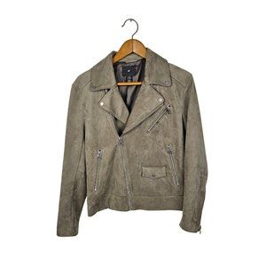 H&M Faux Suede Beige Biker Jacket